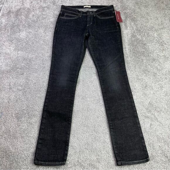 Eileen Fisher Jeans Women's 2 Black Skinny Mid-Rise Denim Stretch Organic Cotton - Picture 1 of 16